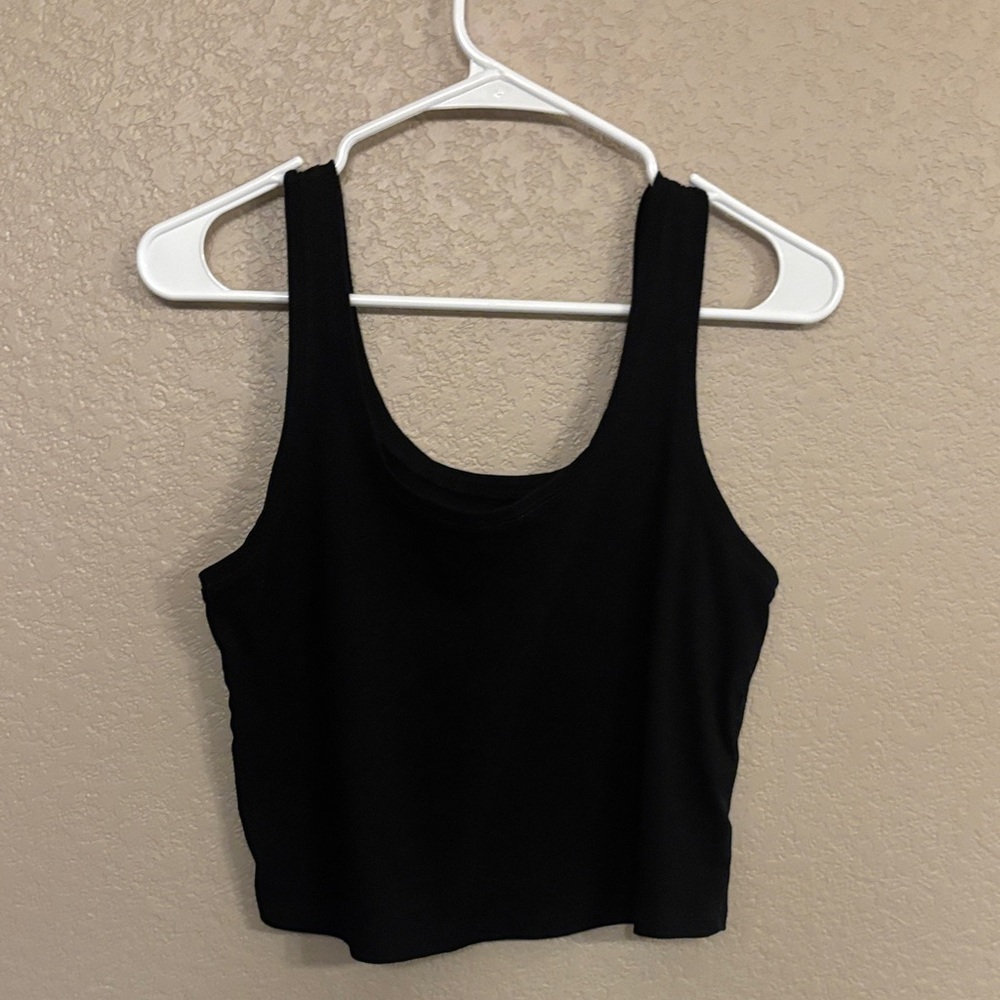 Wild Fable Ribbed Black Crop Top